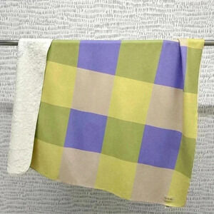 NWT Free People Pastel Cowgirl Blanket Green Purple Sherpa MADE IN USA Cozy Gift